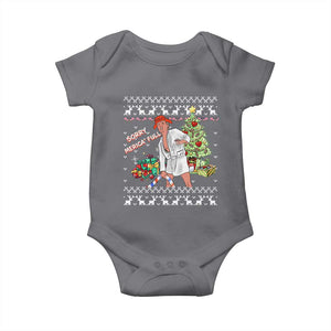 Funny Christmas Trump Baby Onesie Sorry Merica Is Full Ugly Xmas TS10 Charcoal Print Your Wear