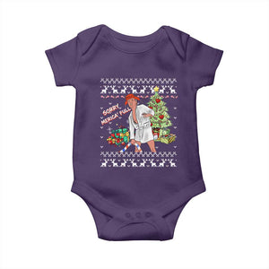 Funny Christmas Trump Baby Onesie Sorry Merica Is Full Ugly Xmas TS10 Purple Print Your Wear