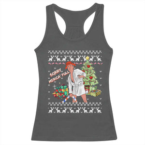 Funny Christmas Trump Racerback Tank Top Sorry Merica Is Full Ugly Xmas TS10 Dark Heather Print Your Wear