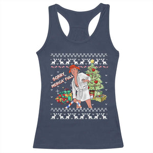 Funny Christmas Trump Racerback Tank Top Sorry Merica Is Full Ugly Xmas TS10 Navy Print Your Wear