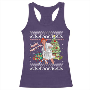 Funny Christmas Trump Racerback Tank Top Sorry Merica Is Full Ugly Xmas TS10 Purple Print Your Wear