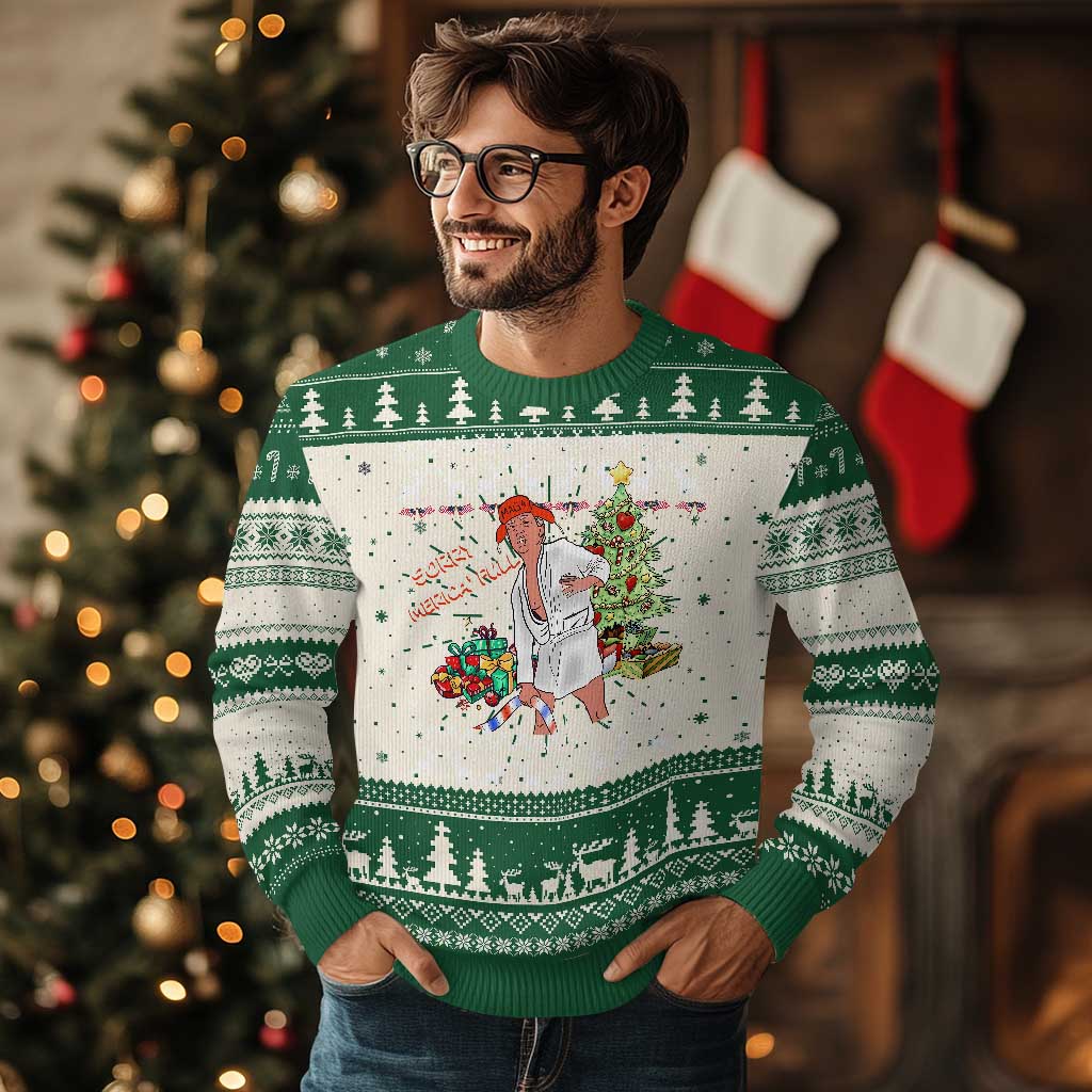 Funny Christmas Trump Ugly Christmas Sweater Sorry Merica Is Full Ugly Xmas TS10 Green Print Your Wear