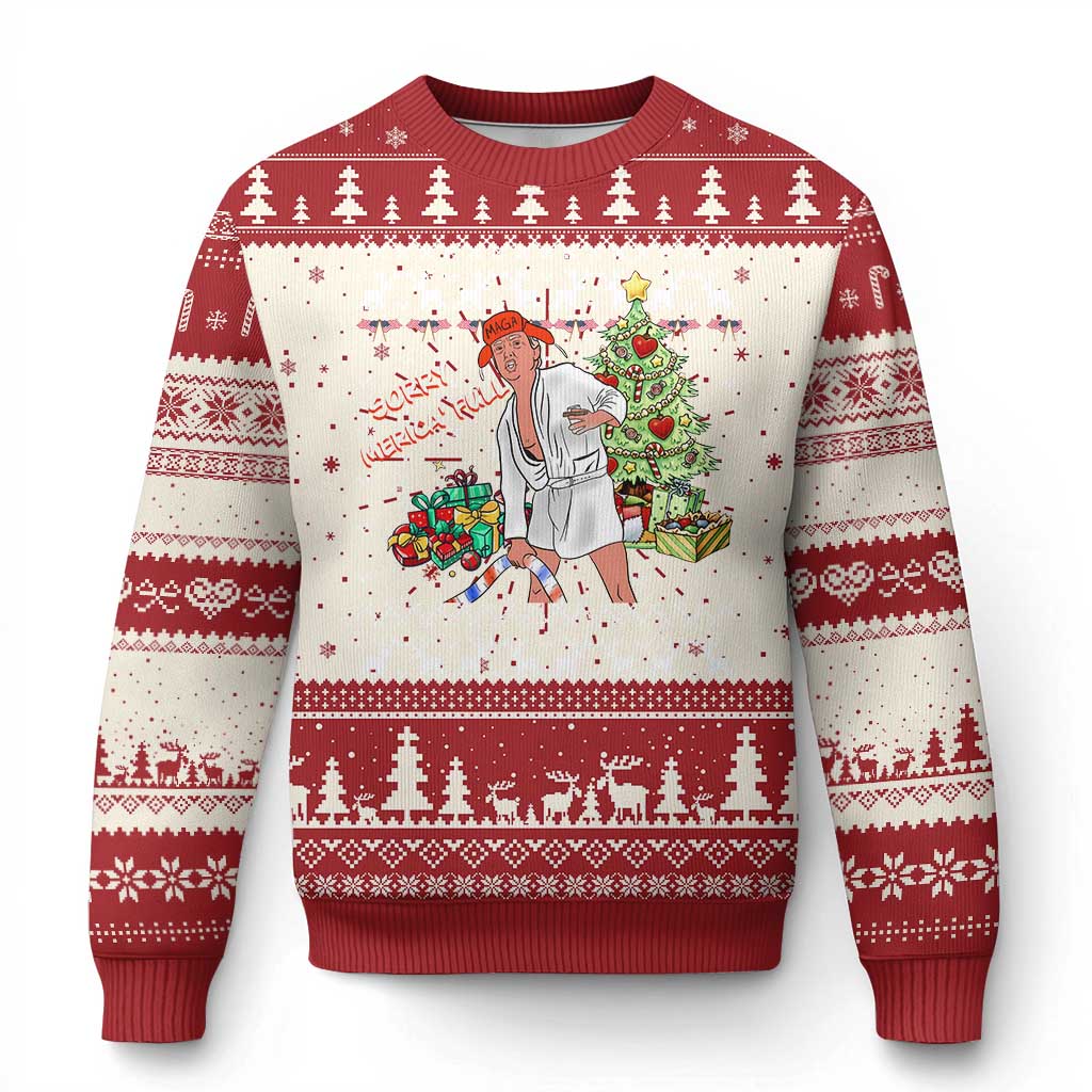 Funny Christmas Trump Ugly Christmas Sweater Sorry Merica Is Full Ugly Xmas TS10 Red Print Your Wear