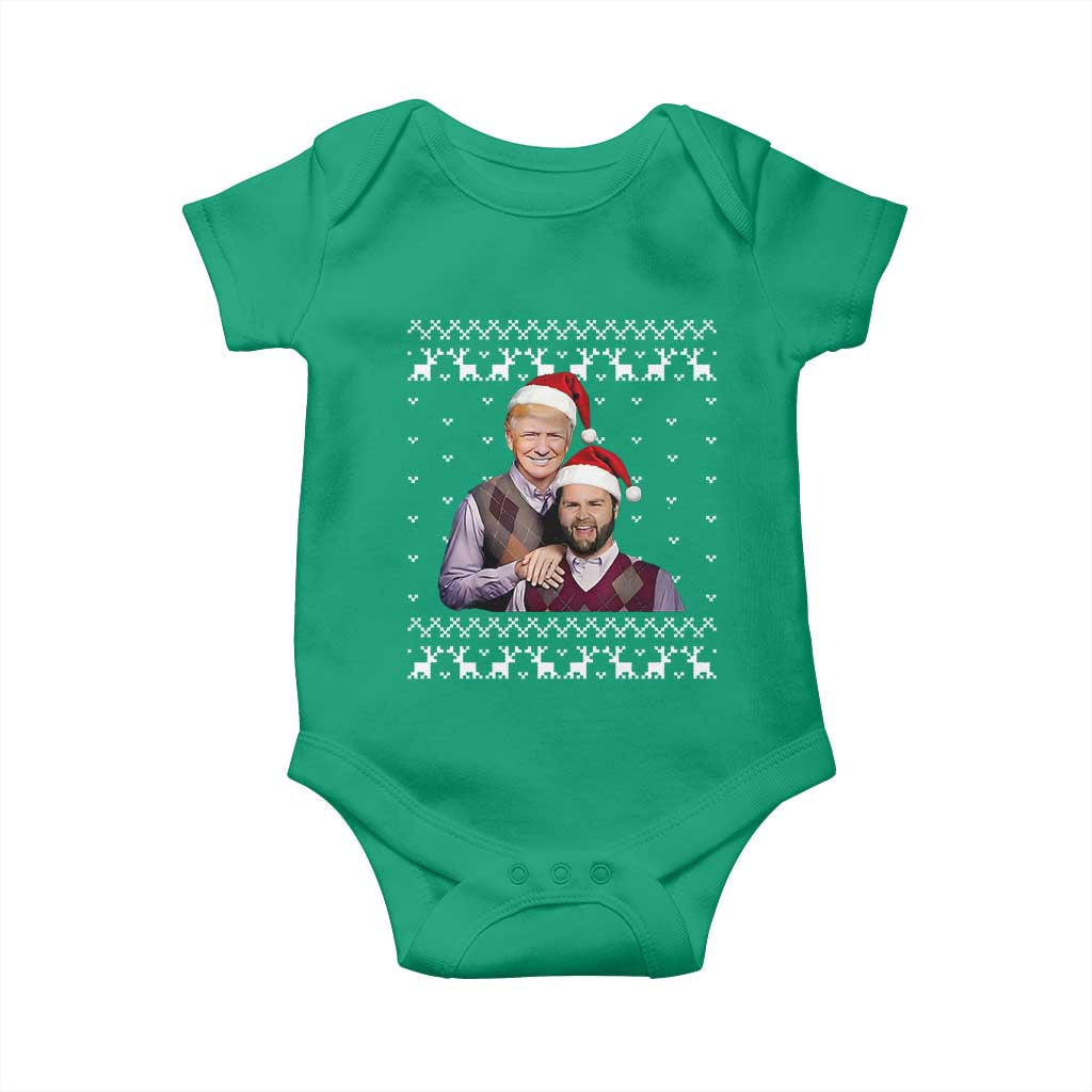 Christmas Trump Vance 2024 Baby Onesie Brothers Funny Parody Trump J.D. Vance Bros Ugly Xmas TS10 Irish Green Print Your Wear