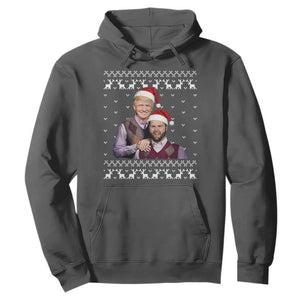 Christmas Trump Vance 2024 Hoodie Brothers Funny Parody Trump J.D. Vance Bros Ugly Xmas TS10 Dark Heather Print Your Wear