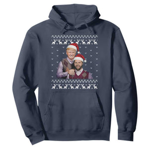 Christmas Trump Vance 2024 Hoodie Brothers Funny Parody Trump J.D. Vance Bros Ugly Xmas TS10 Navy Print Your Wear