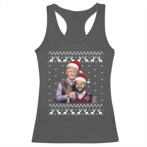 Christmas Trump Vance 2024 Racerback Tank Top Brothers Funny Parody Trump J.D. Vance Bros Ugly Xmas TS10 Dark Heather Print Your Wear