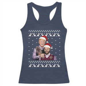 Christmas Trump Vance 2024 Racerback Tank Top Brothers Funny Parody Trump J.D. Vance Bros Ugly Xmas TS10 Navy Print Your Wear