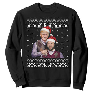 Christmas Trump Vance 2024 Sweatshirt Brothers Funny Parody Trump J.D. Vance Bros Ugly Xmas TS10 Black Print Your Wear