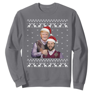 Christmas Trump Vance 2024 Sweatshirt Brothers Funny Parody Trump J.D. Vance Bros Ugly Xmas TS10 Charcoal Print Your Wear