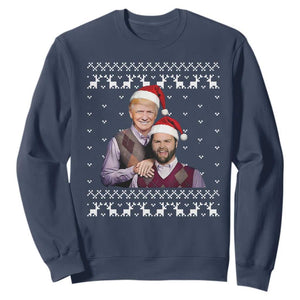 Christmas Trump Vance 2024 Sweatshirt Brothers Funny Parody Trump J.D. Vance Bros Ugly Xmas TS10 Navy Print Your Wear
