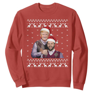 Christmas Trump Vance 2024 Sweatshirt Brothers Funny Parody Trump J.D. Vance Bros Ugly Xmas TS10 Red Print Your Wear