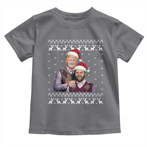 Christmas Trump Vance 2024 Toddler T Shirt Brothers Funny Parody Trump J.D. Vance Bros Ugly Xmas TS10 Charcoal Print Your Wear