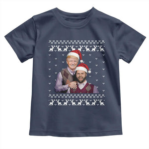 Christmas Trump Vance 2024 Toddler T Shirt Brothers Funny Parody Trump J.D. Vance Bros Ugly Xmas TS10 Navy Print Your Wear