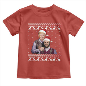 Christmas Trump Vance 2024 Toddler T Shirt Brothers Funny Parody Trump J.D. Vance Bros Ugly Xmas TS10 Red Print Your Wear