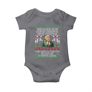 Funny Christmas Trump Baby Onesie Make Christmas Great Again Ugly Christmas Sweater TS10 Charcoal Print Your Wear