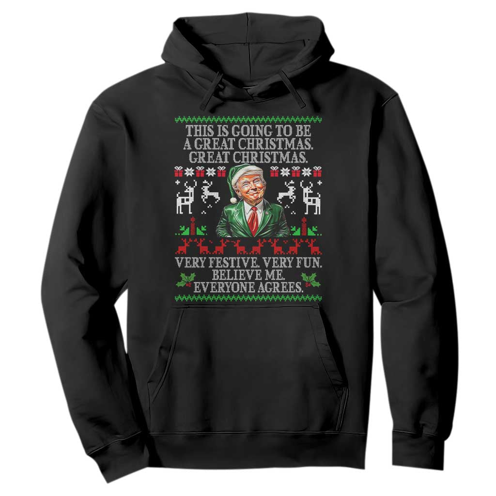 Funny Christmas Trump Hoodie Make Christmas Great Again Ugly Christmas Sweater TS10 Black Print Your Wear