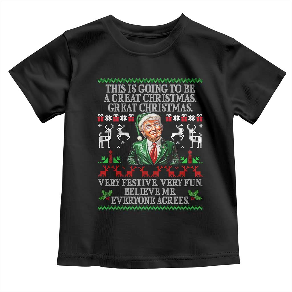 Funny Christmas Trump Toddler T Shirt Make Christmas Great Again Ugly Christmas Sweater TS10 Black Print Your Wear