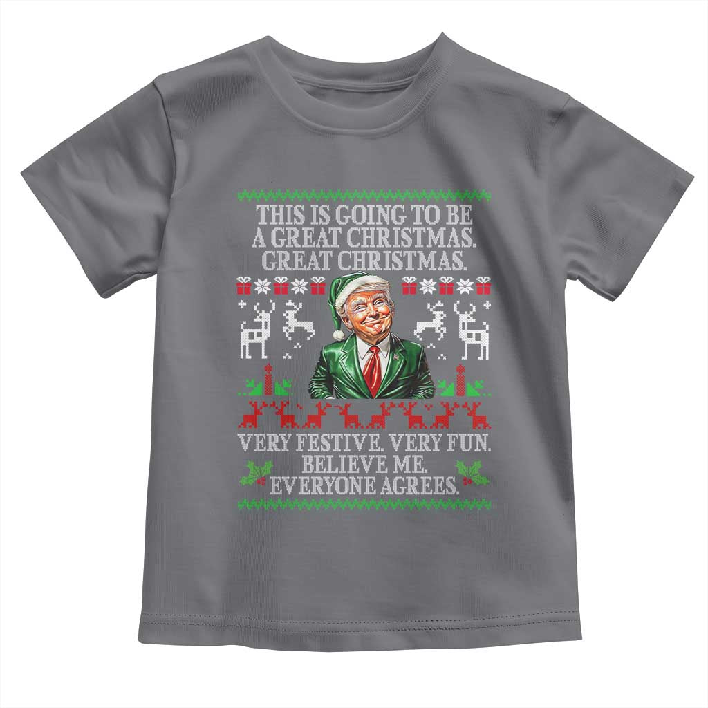 Funny Christmas Trump Toddler T Shirt Make Christmas Great Again Ugly Christmas Sweater TS10 Charcoal Print Your Wear