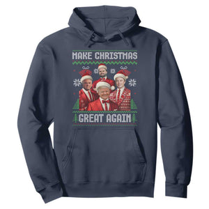 Christmas Trump Vance Hoodie Make Christmas Great Again Ugly Christmas Sweater TS10 Navy Print Your Wear