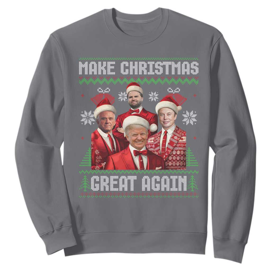 Christmas Trump Vance Sweatshirt Make Christmas Great Again Ugly Christmas Sweater TS10 Charcoal Print Your Wear