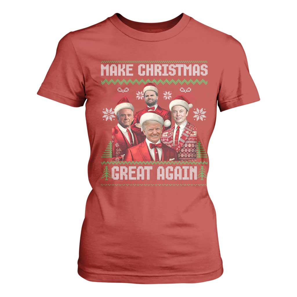 Christmas Trump Vance T Shirt For Women Make Christmas Great Again Ugly Christmas Sweater TS10 Red Print Your Wear