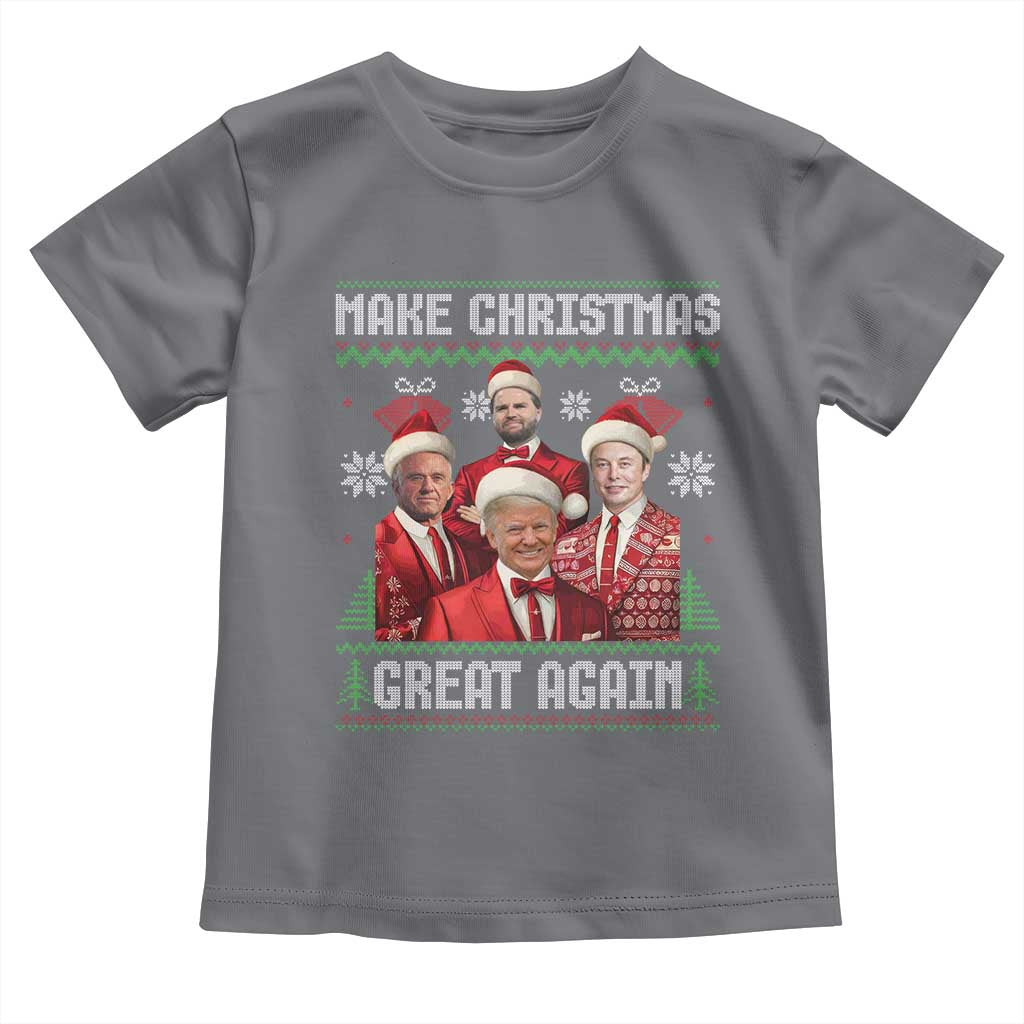 Christmas Trump Vance Toddler T Shirt Make Christmas Great Again Ugly Christmas Sweater TS10 Charcoal Print Your Wear