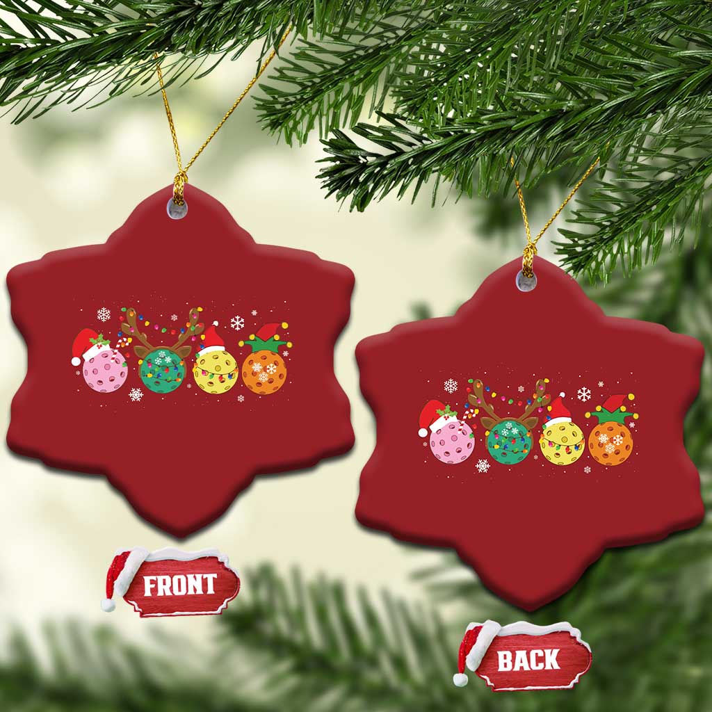 Funny Pickleball Christmas Ornament TS10 Snow Flake Red Print Your Wear