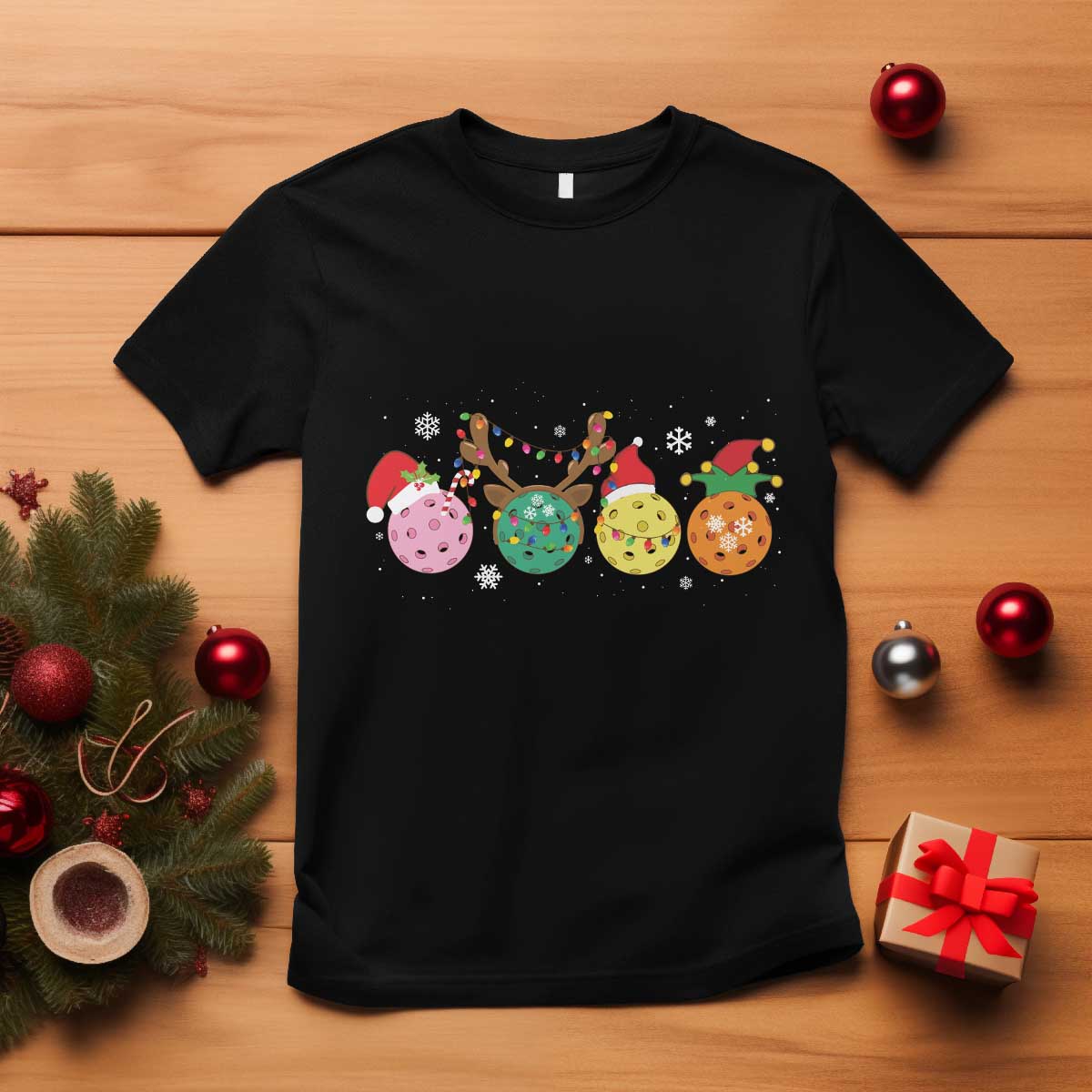 Funny Pickleball Lover Christmas T Shirt TS10 Black Print Your Wear