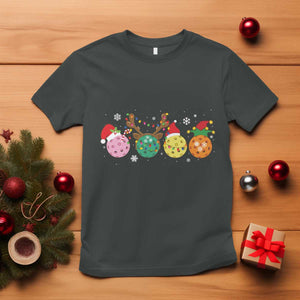 Funny Pickleball Lover Christmas T Shirt TS10 Dark Heather Print Your Wear
