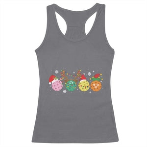 Funny Pickleball Lover Christmas Racerback Tank Top TS10 Charcoal Print Your Wear
