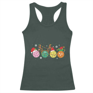Funny Pickleball Lover Christmas Racerback Tank Top TS10 Dark Forest Green Print Your Wear