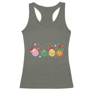 Funny Pickleball Lover Christmas Racerback Tank Top TS10 Military Green Print Your Wear