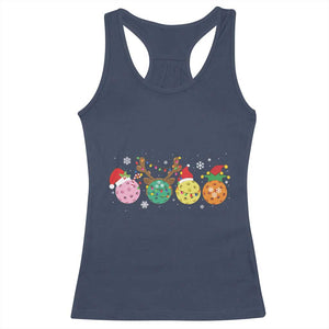 Funny Pickleball Lover Christmas Racerback Tank Top TS10 Navy Print Your Wear