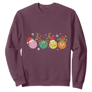 Funny Pickleball Lover Christmas Sweatshirt TS10 Maroon Print Your Wear