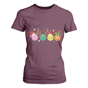 Funny Pickleball Lover Christmas T Shirt For Women TS10 Maroon Print Your Wear