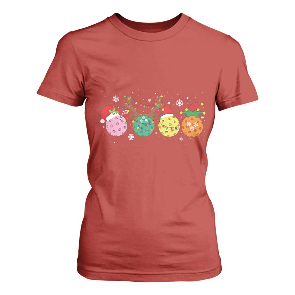 Funny Pickleball Lover Christmas T Shirt For Women TS10 Red Print Your Wear