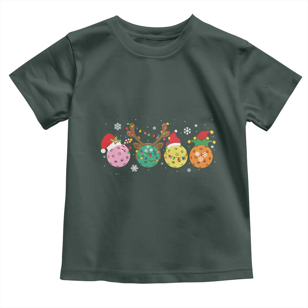 Funny Pickleball Lover Christmas Toddler T Shirt TS10 Dark Forest Green Print Your Wear