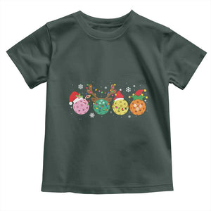 Funny Pickleball Lover Christmas Toddler T Shirt TS10 Dark Forest Green Print Your Wear