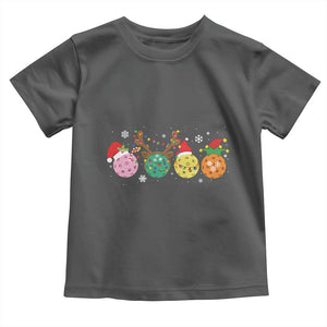 Funny Pickleball Lover Christmas Toddler T Shirt TS10 Dark Heather Print Your Wear