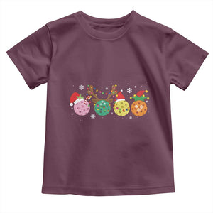 Funny Pickleball Lover Christmas Toddler T Shirt TS10 Maroon Print Your Wear
