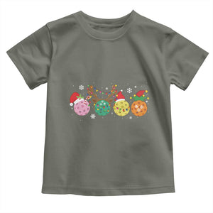 Funny Pickleball Lover Christmas Toddler T Shirt TS10 Military Green Print Your Wear