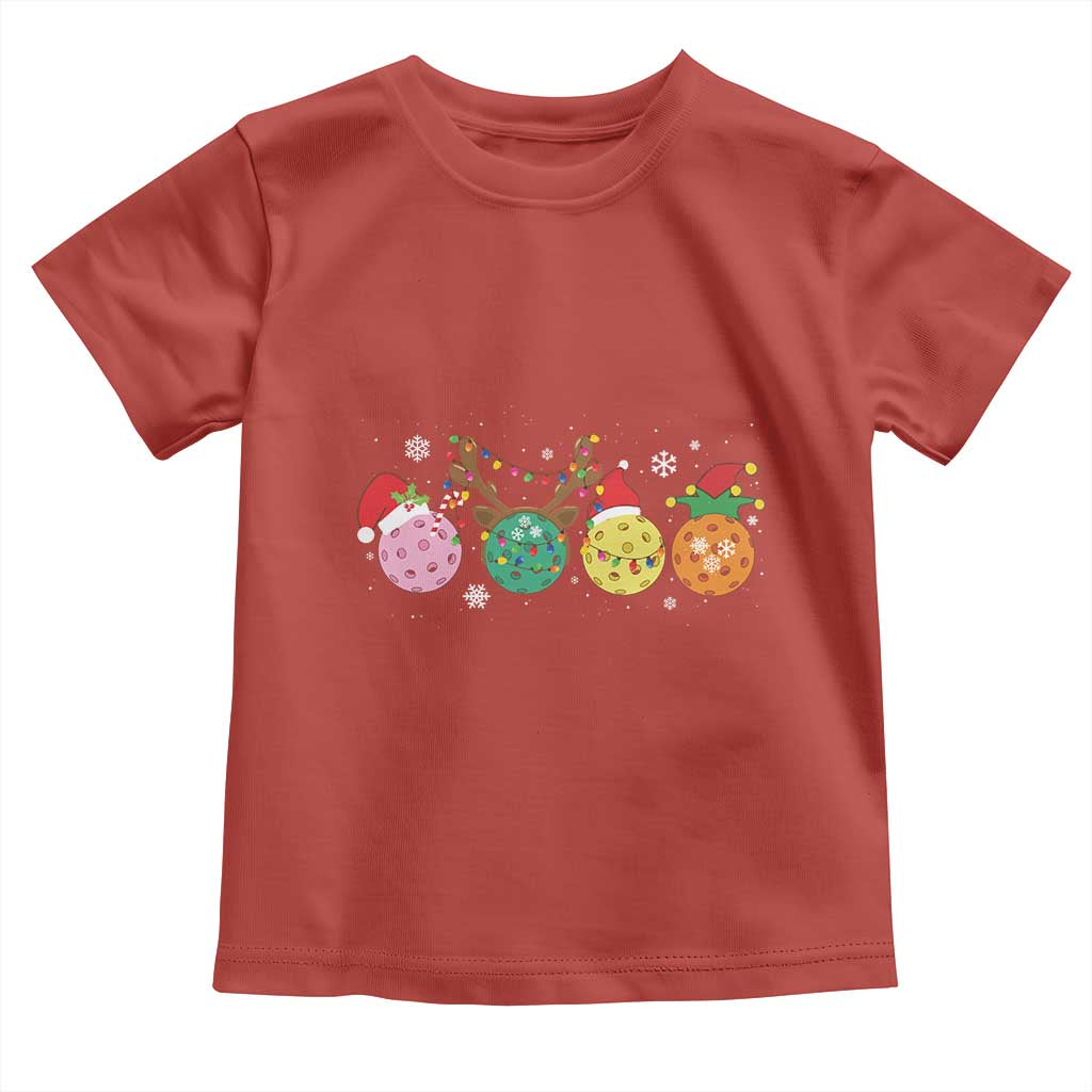 Funny Pickleball Lover Christmas Toddler T Shirt TS10 Red Print Your Wear