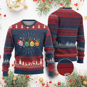 Funny Pickleball Ugly Christmas Sweater TS10 Burgundy Print Your Wear