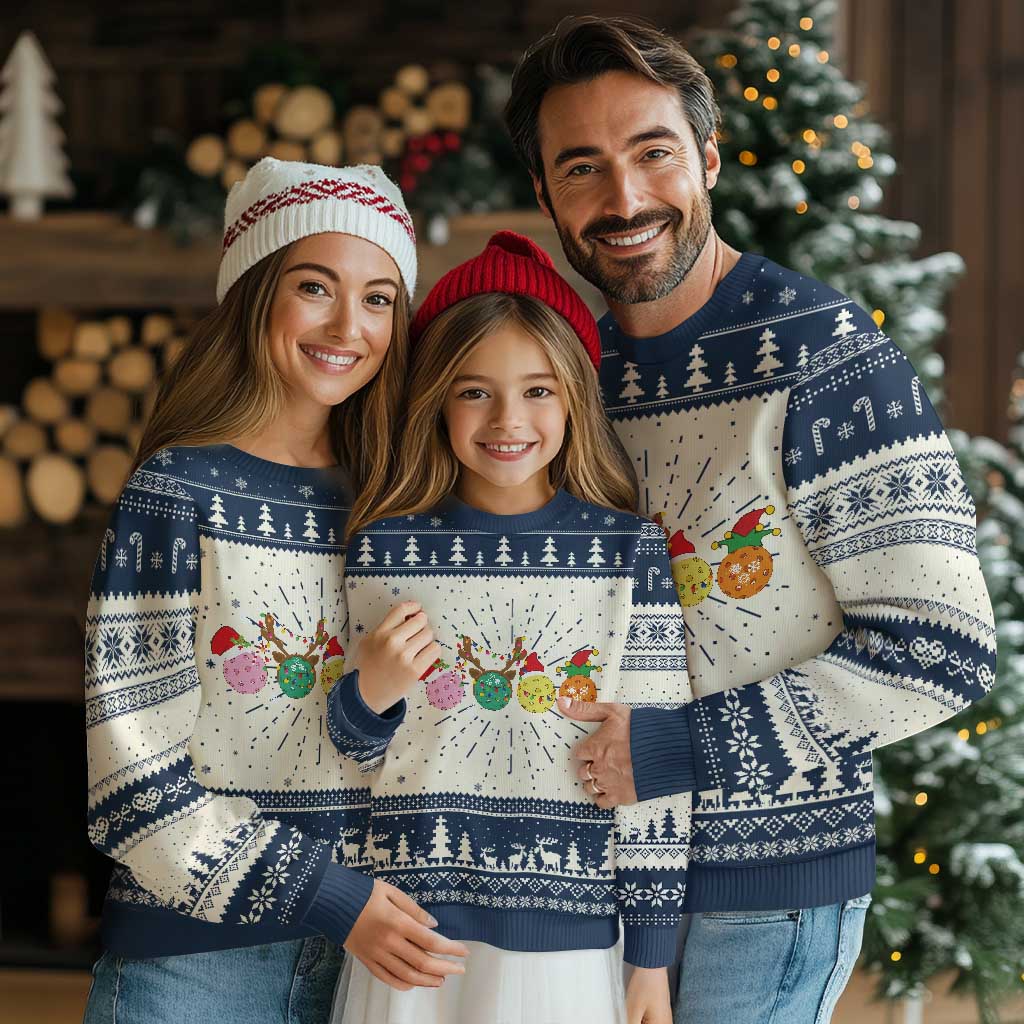 Funny Pickleball Ugly Christmas Sweater TS10 Navy Print Your Wear