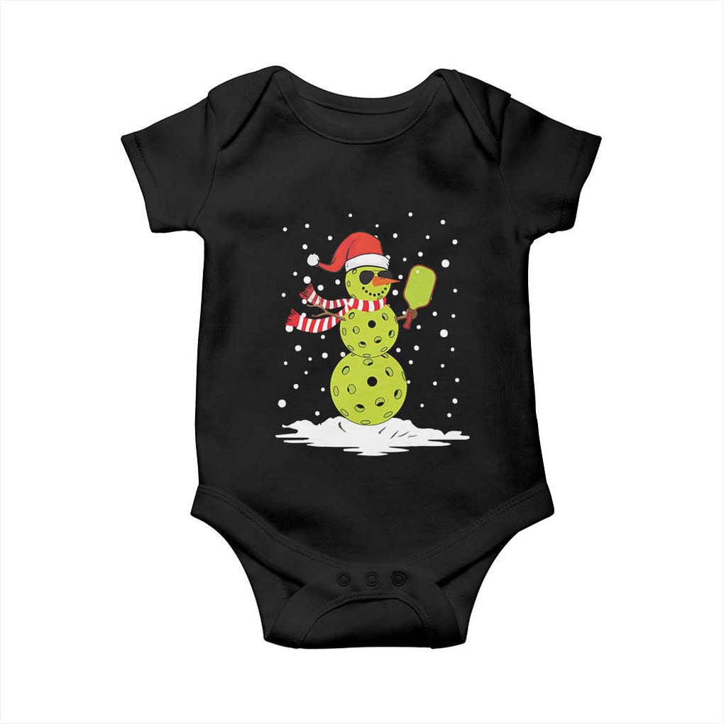 Pickleball Christmas Baby Onesie Santa Hat Snowman Xmas TS10 Black Print Your Wear