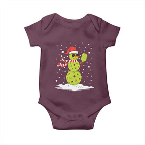 Pickleball Christmas Baby Onesie Santa Hat Snowman Xmas TS10 Maroon Print Your Wear