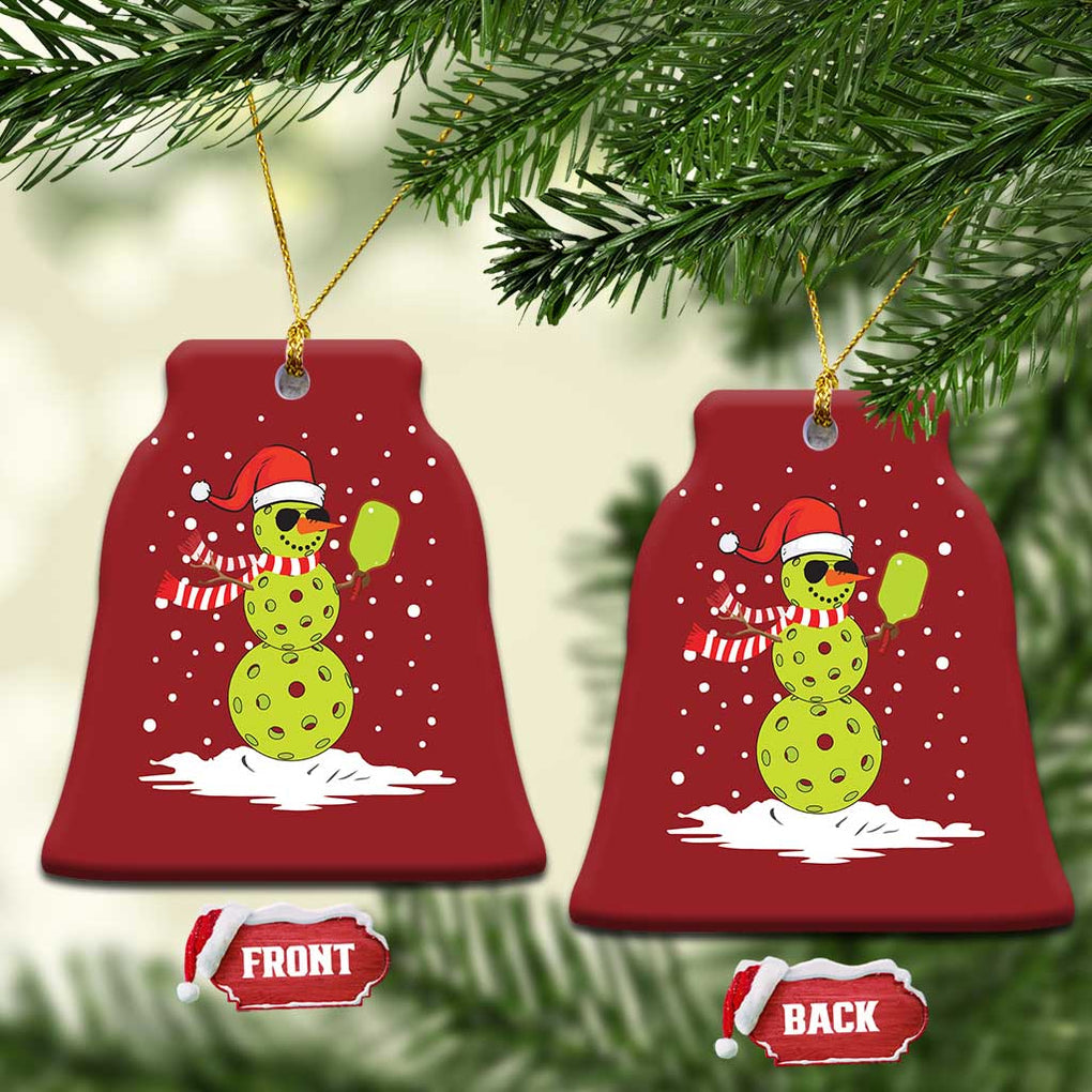 Pickleball Christmas Ornament Santa Hat Snowman Xmas TS10 Bell Flake Red Print Your Wear