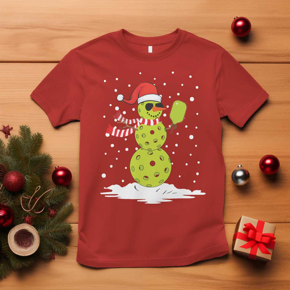 Pickleball Christmas T Shirt Santa Hat Snowman Xmas TS10 Red Print Your Wear
