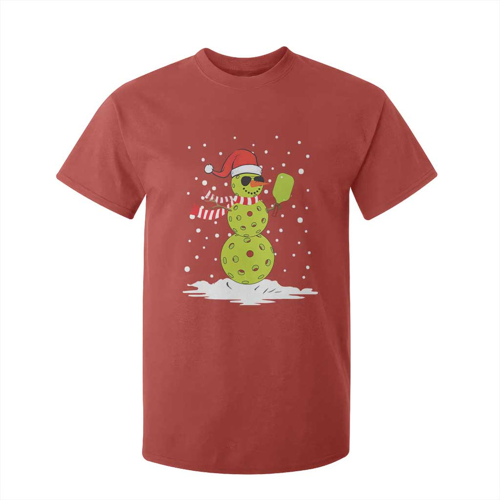 Pickleball Christmas T Shirt For Kid Santa Hat Snowman Xmas TS10 Red Print Your Wear